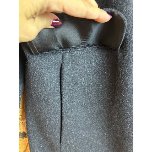 Forecaster of Boston Women's Charcoal Gray Overcoat Wool Cashmere Button Up 14 - Picture 13 of 14